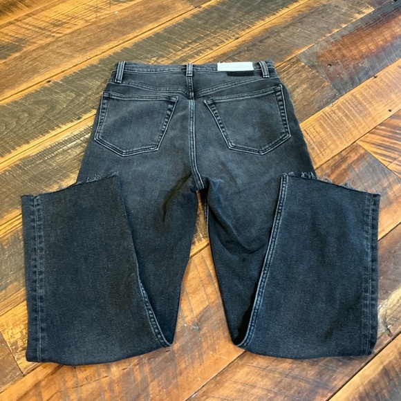 RE/DONE Comfort Stretch High Rise Stove Pipe Jeans Washed Noir Black Size 27 - Picture 12 of 16